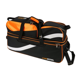 PROBOWL TRIPLE TOTE DELUXE W/SHOE BAG BLACK/ORANGE