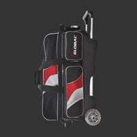 BAG FOR 3 BALLS ON WHEELS. DELUXE BLACK/RED/SILVER