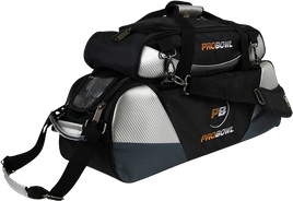 PROBOWL DELUXE 3-BALL TOTE W/SHOE BAG BLACK/CARBON SILVER