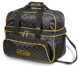 DLX 2-BALL BAG WITH SHOES ROOM CHECKERED BLACK/GOLD